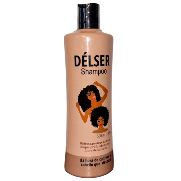 Shampoo sin sulfatos de chontaduro y karité DÉLSER para lavar el cabello rizado