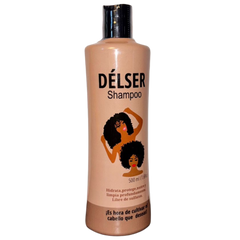 Shampoo DÉLSER de chontaduro y karité 500 ml, sin sulfatos para cabello rizado