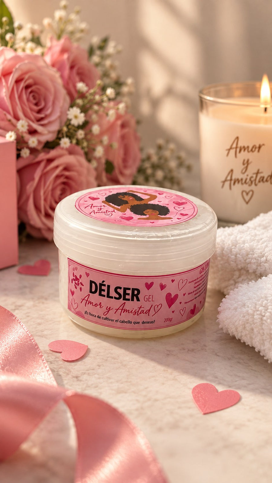 Gel capilar DÉLSER 200 g con etiqueta edición Amor y Amistad